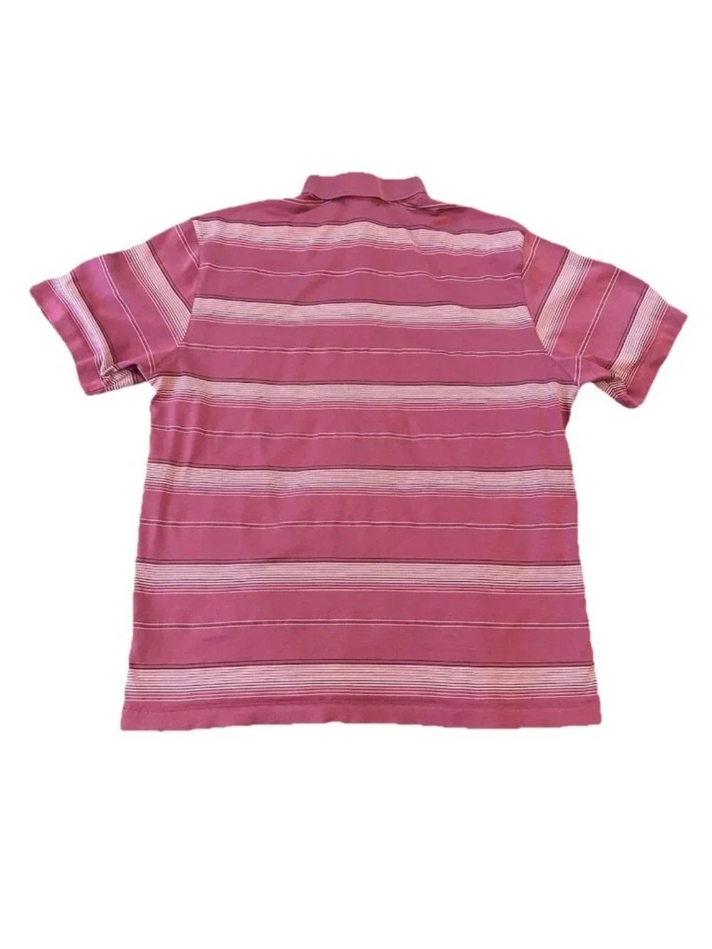 Nike Tiger Woods Collection Dri Fit Mens Golf Polo L Pink Striped‎ Performance